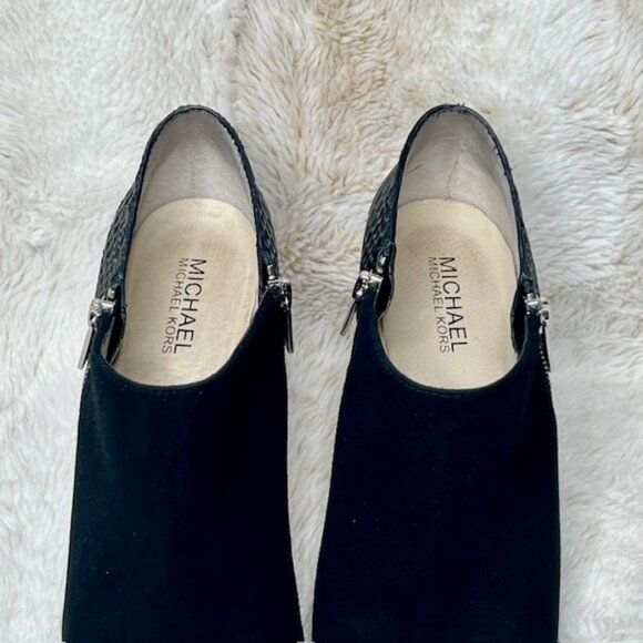 MICHAEL KORS “Clara” Black Suede & Snakeskin Ankle Bootie – Size 9M - Picture 6 of 10